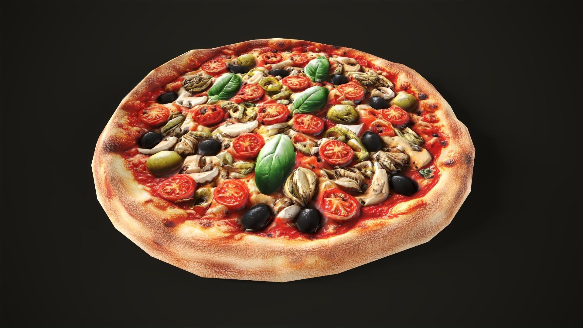 Pizza with box Low-poly 3D model_6