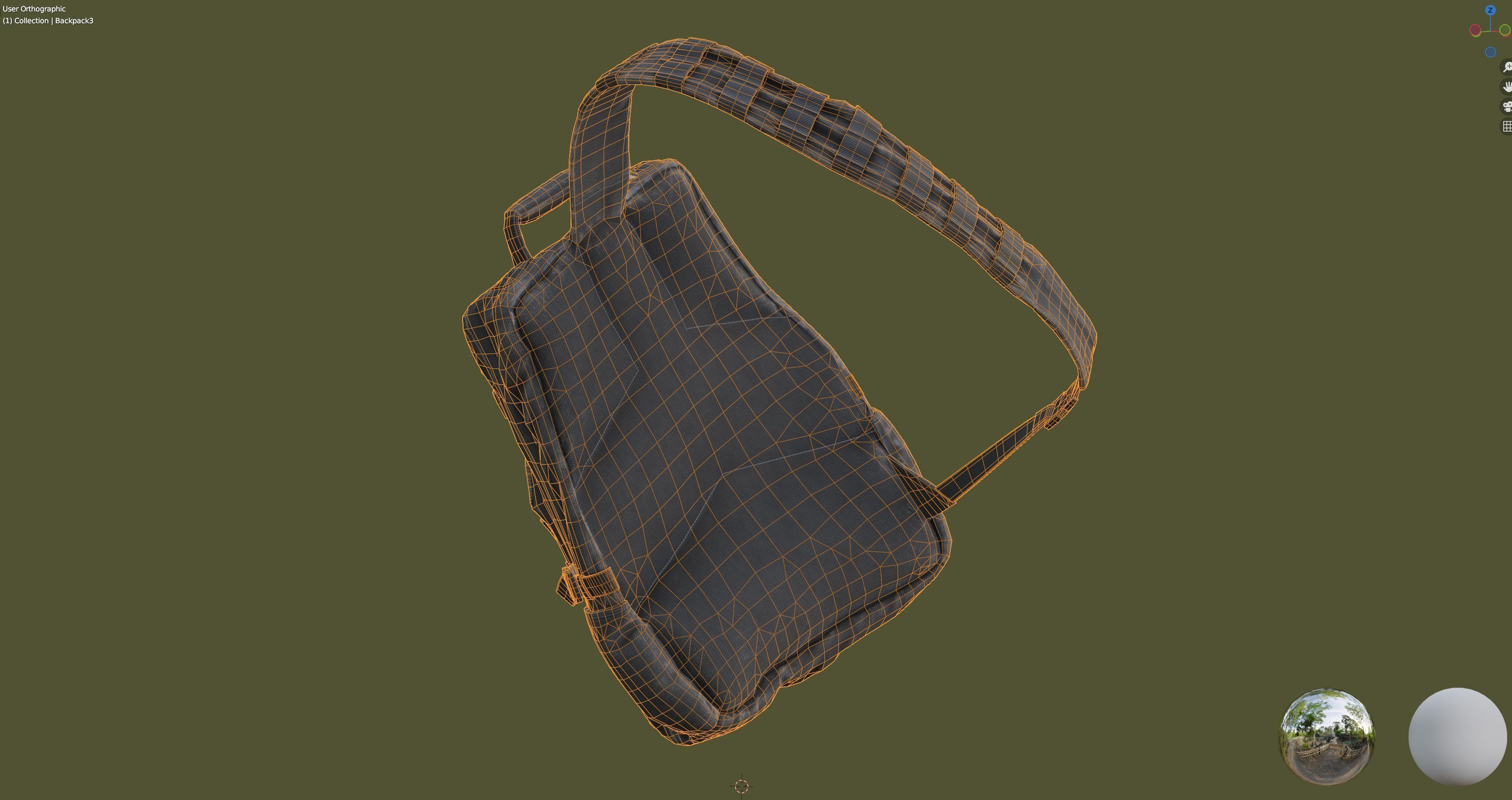 Backpack Game-Ready Low-poly 3D model_22