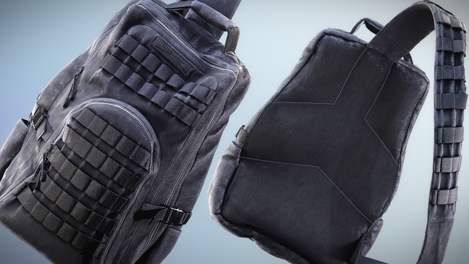 Backpack Game-Ready Low-poly 3D model_7