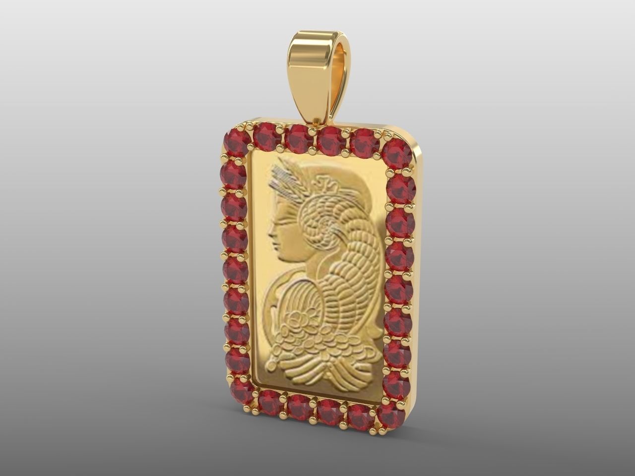 diamond credit suisse fortuna gold pamp bar frame 3D print model_3