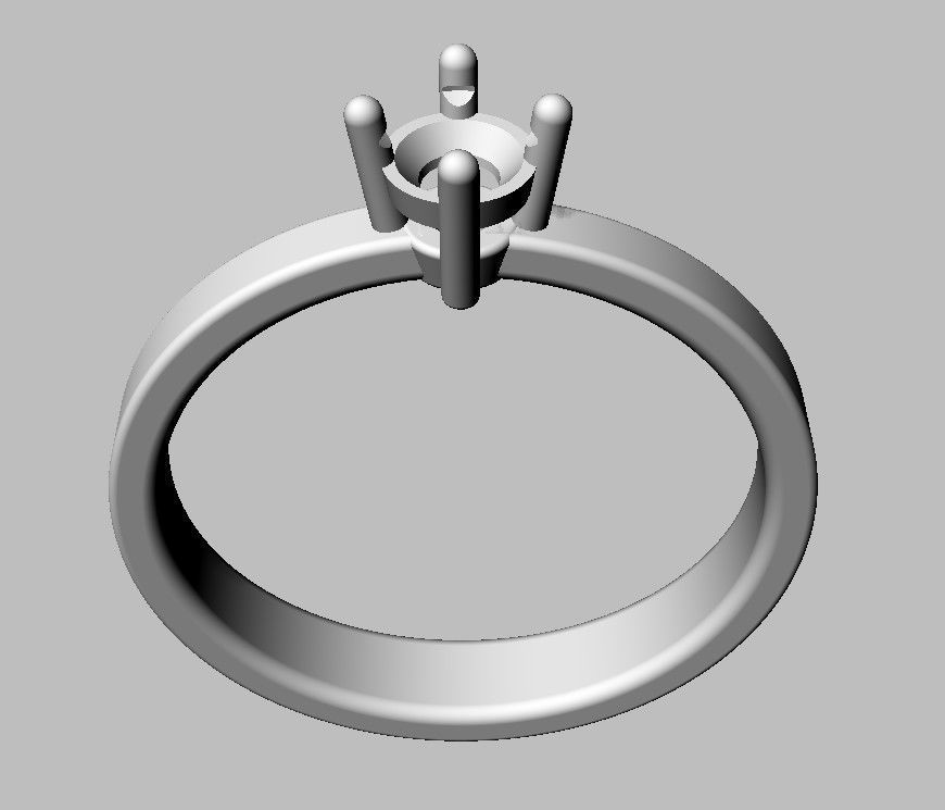 4mm Engagement Ring 3D print model_17