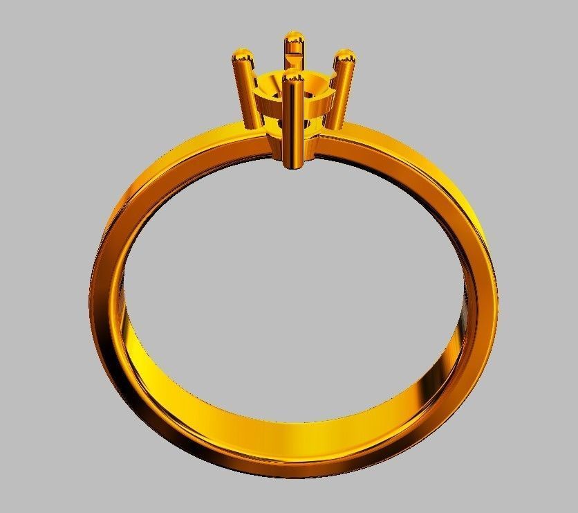 4mm Engagement Ring 3D print model_8