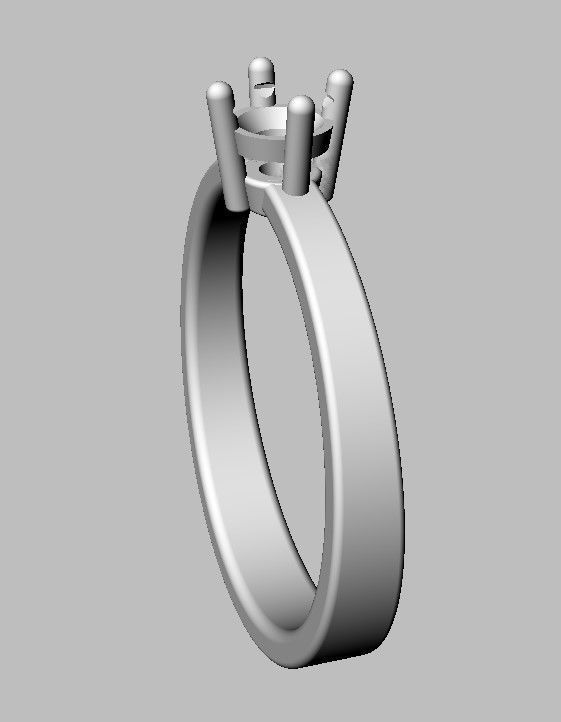 4mm Engagement Ring 3D print model_20