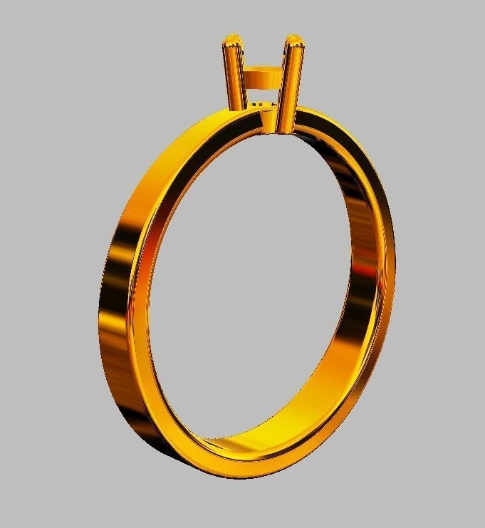 4mm Engagement Ring 3D print model_9