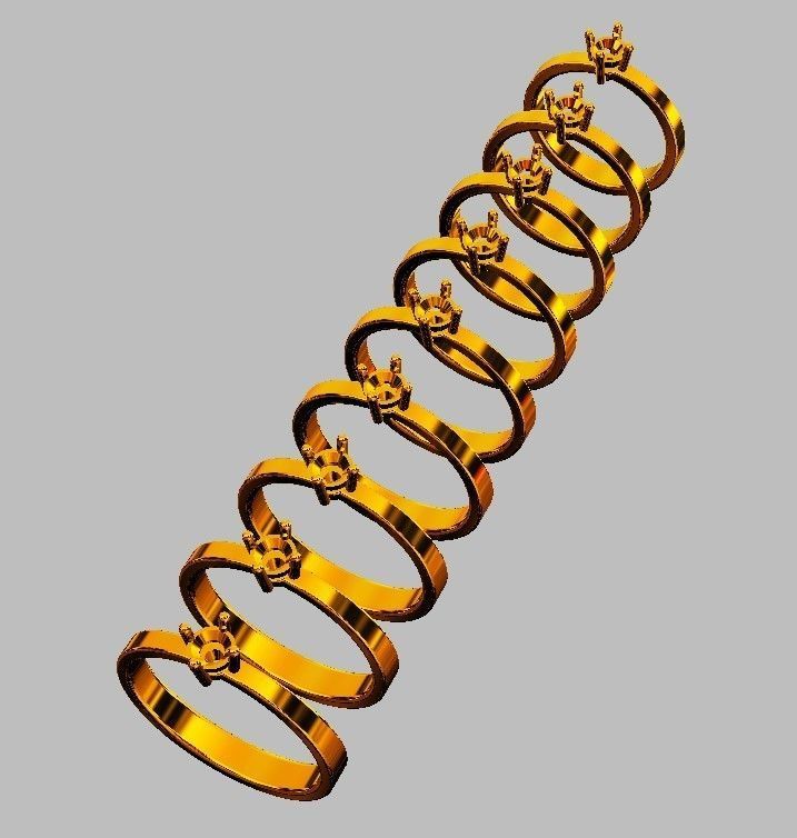 4mm Engagement Ring 3D print model_5