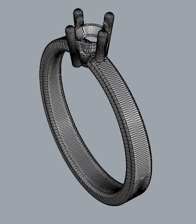 4mm Engagement Ring 3D print model_14
