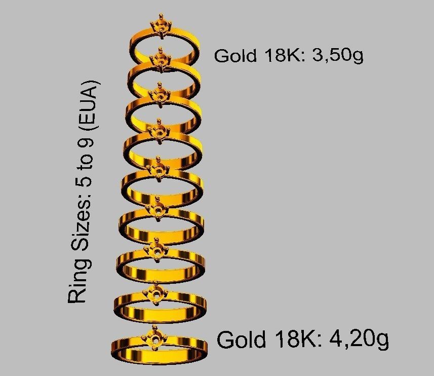 4mm Engagement Ring 3D print model_4