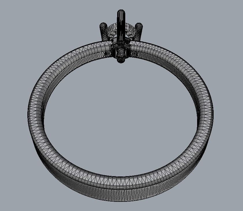 4mm Engagement Ring 3D print model_15