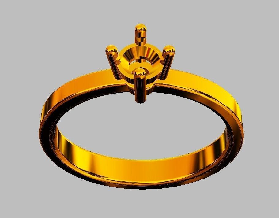 4mm Engagement Ring 3D print model_6
