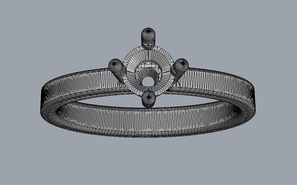 4mm Engagement Ring 3D print model_13