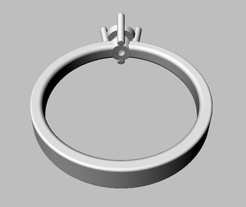 4mm Engagement Ring 3D print model_19