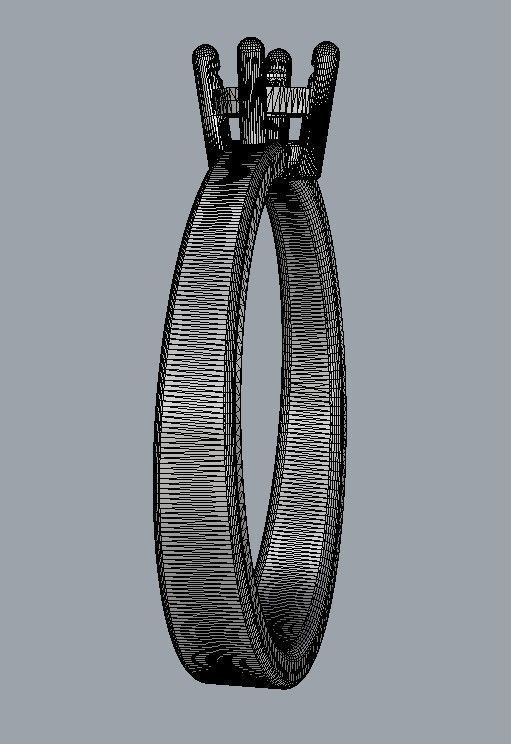 4mm Engagement Ring 3D print model_16