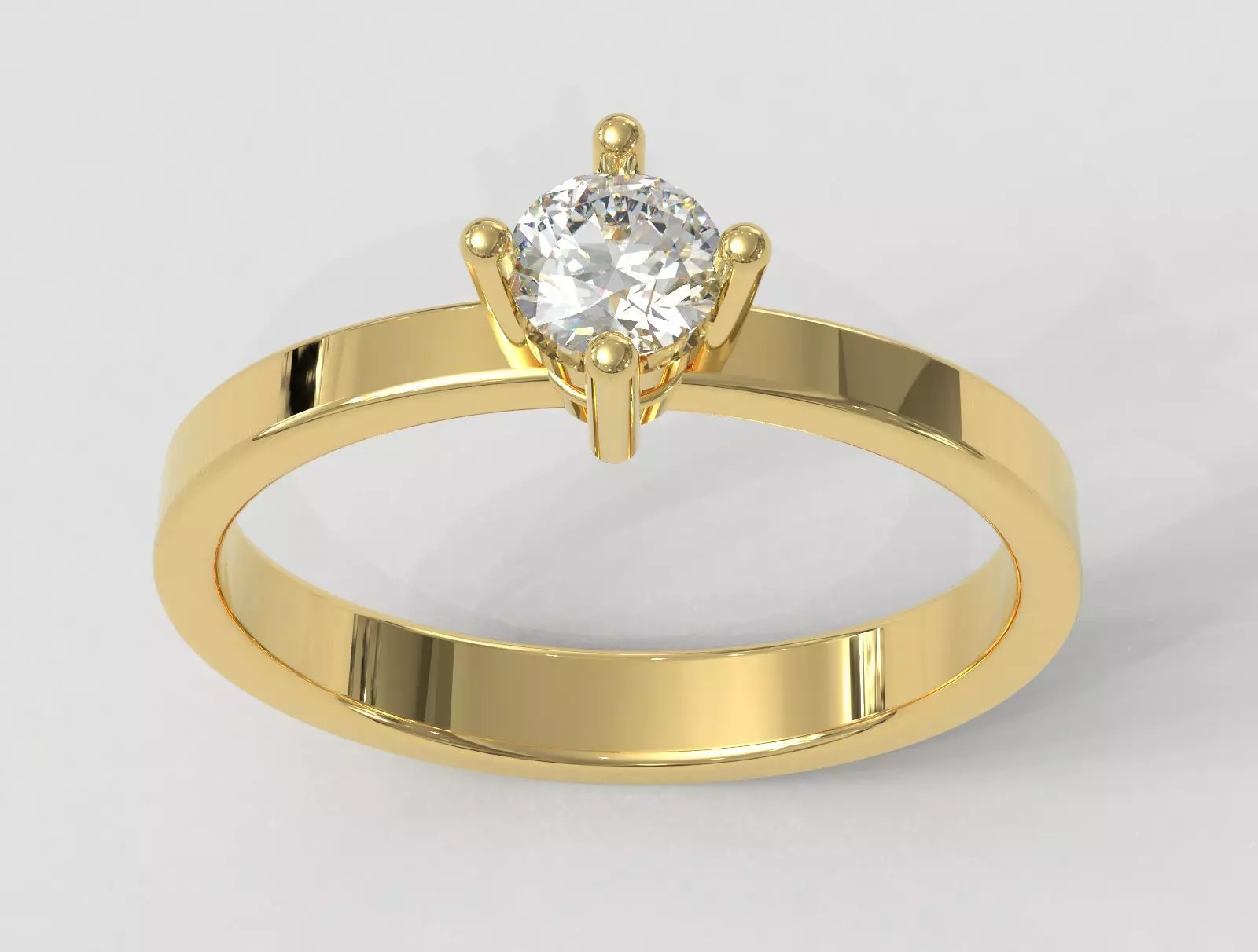 4mm Engagement Ring 3D print model_0