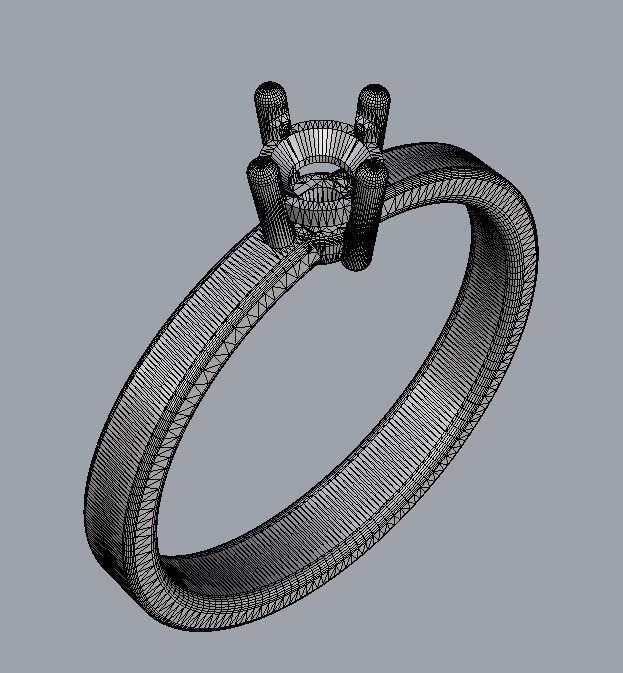 4mm Engagement Ring 3D print model_12