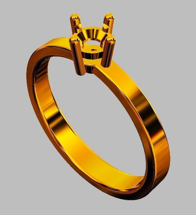 4mm Engagement Ring 3D print model_7