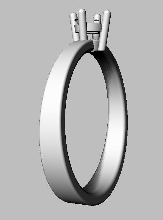 4mm Engagement Ring 3D print model_23