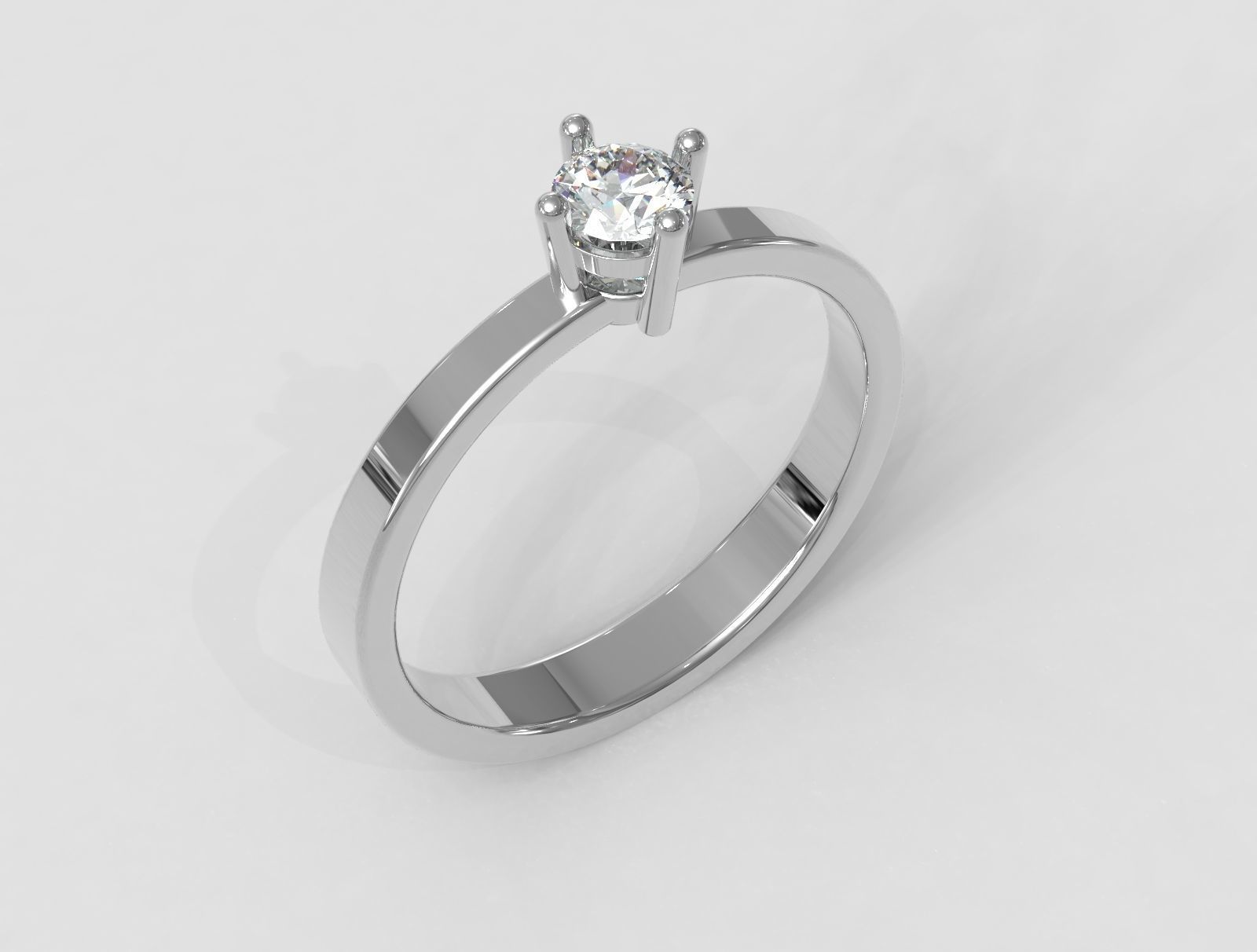 4mm Engagement Ring 3D print model_1