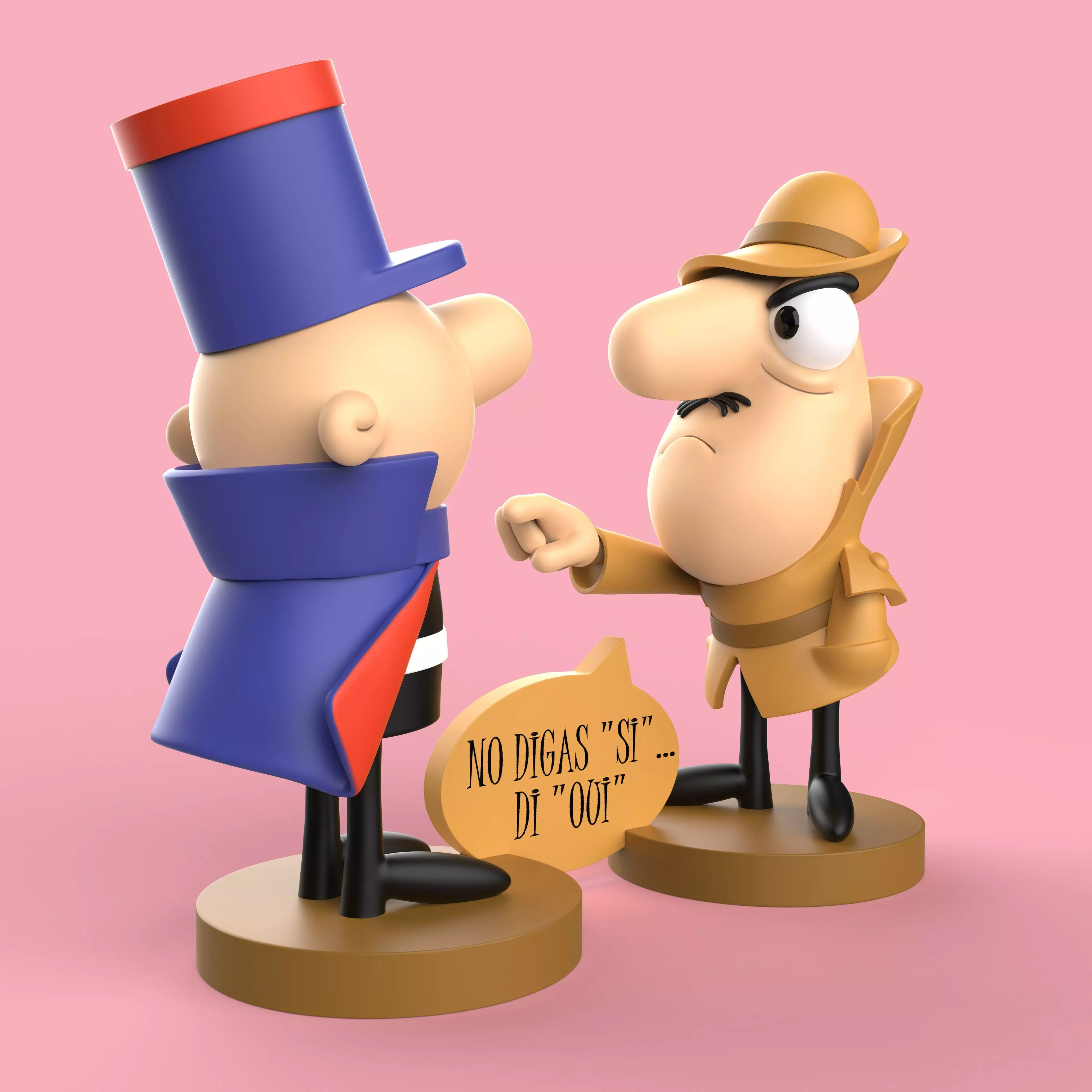 INSPECTOR CLOUSEAU Y SARGENTO DODO 3D print model_1