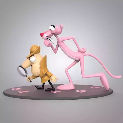 THE PINK PANTHER AND INSPECTOR 3D print model