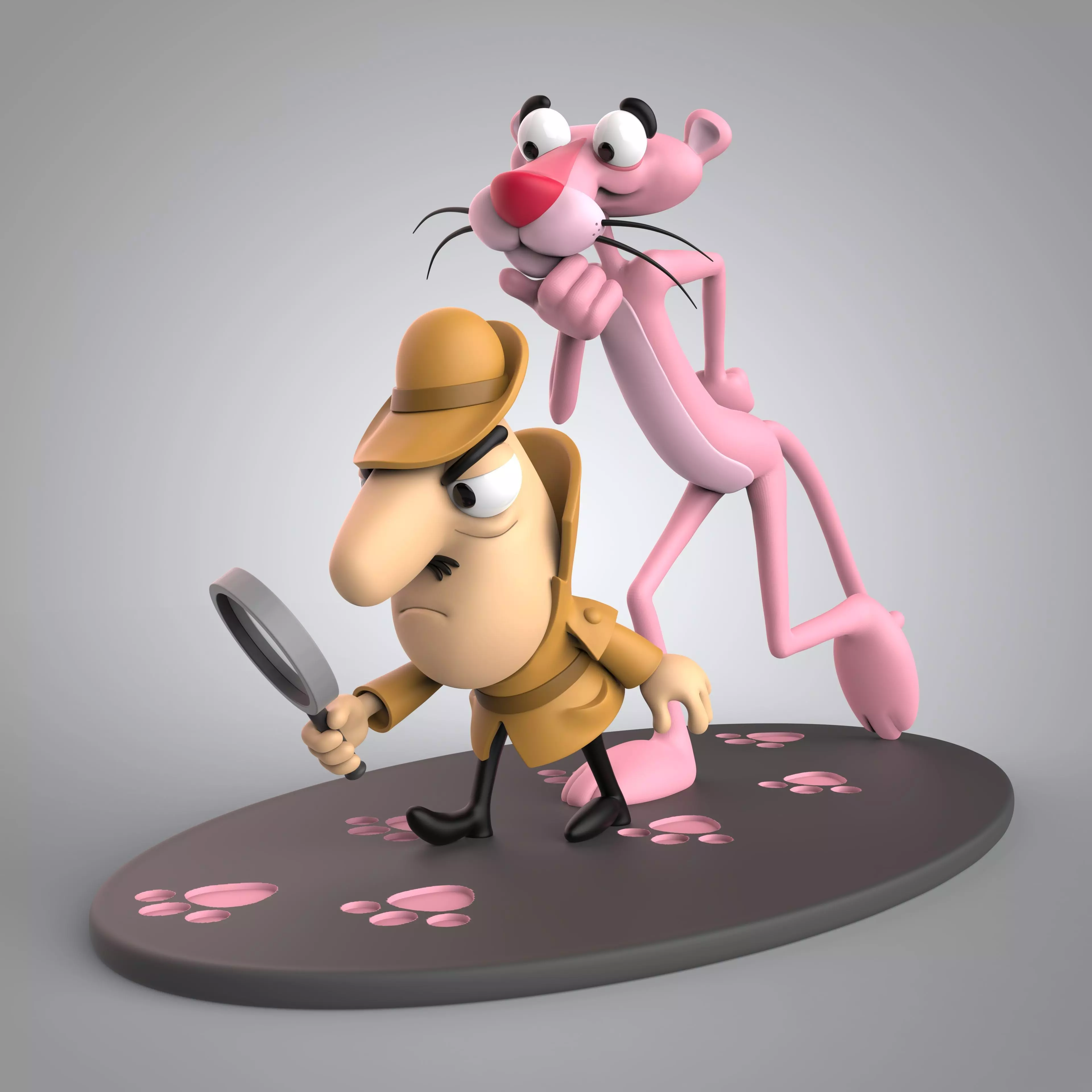 THE PINK PANTHER AND INSPECTOR 3D print model_1