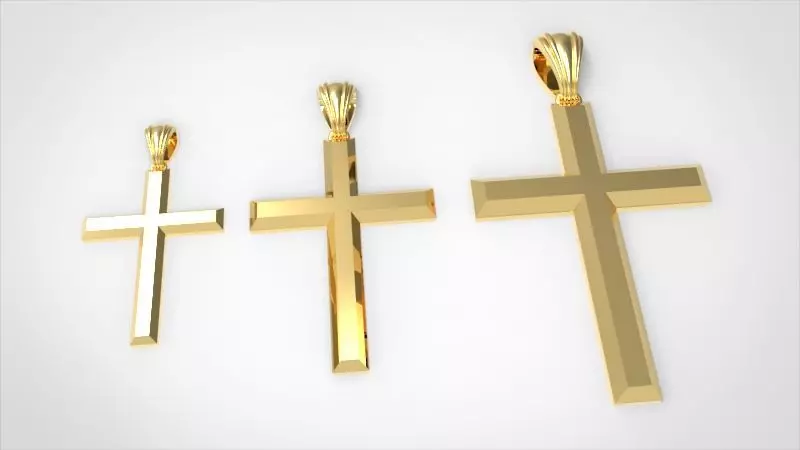 Cross minimalism Small Medium Large Jewelry 3D print model