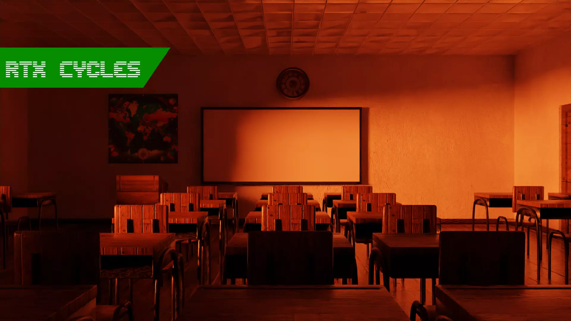 Class room Free 3D model_0