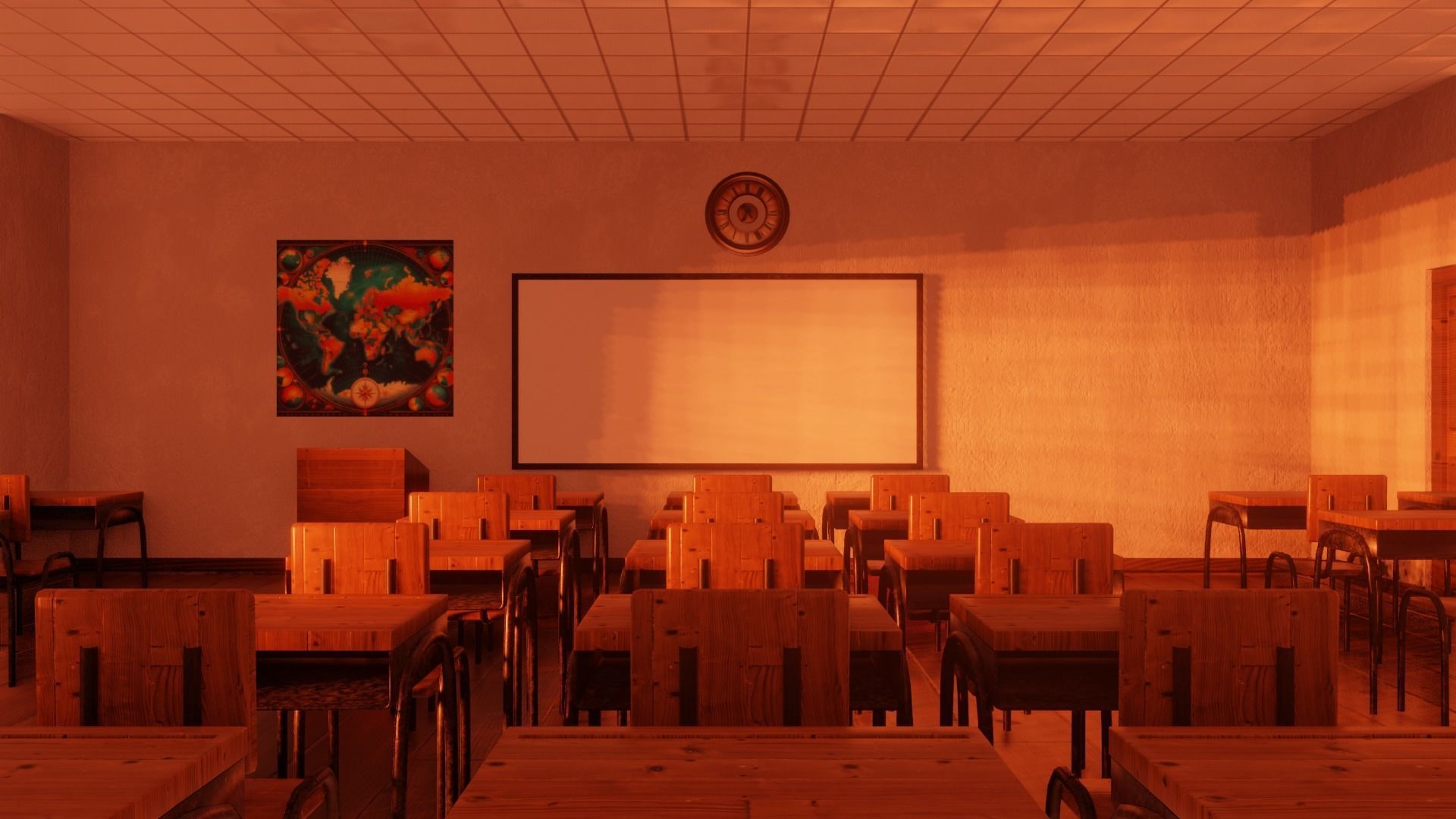 Class room Free 3D model_1