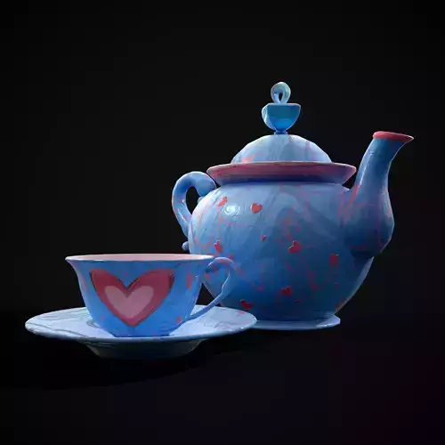 Blue Valentines Tea Set