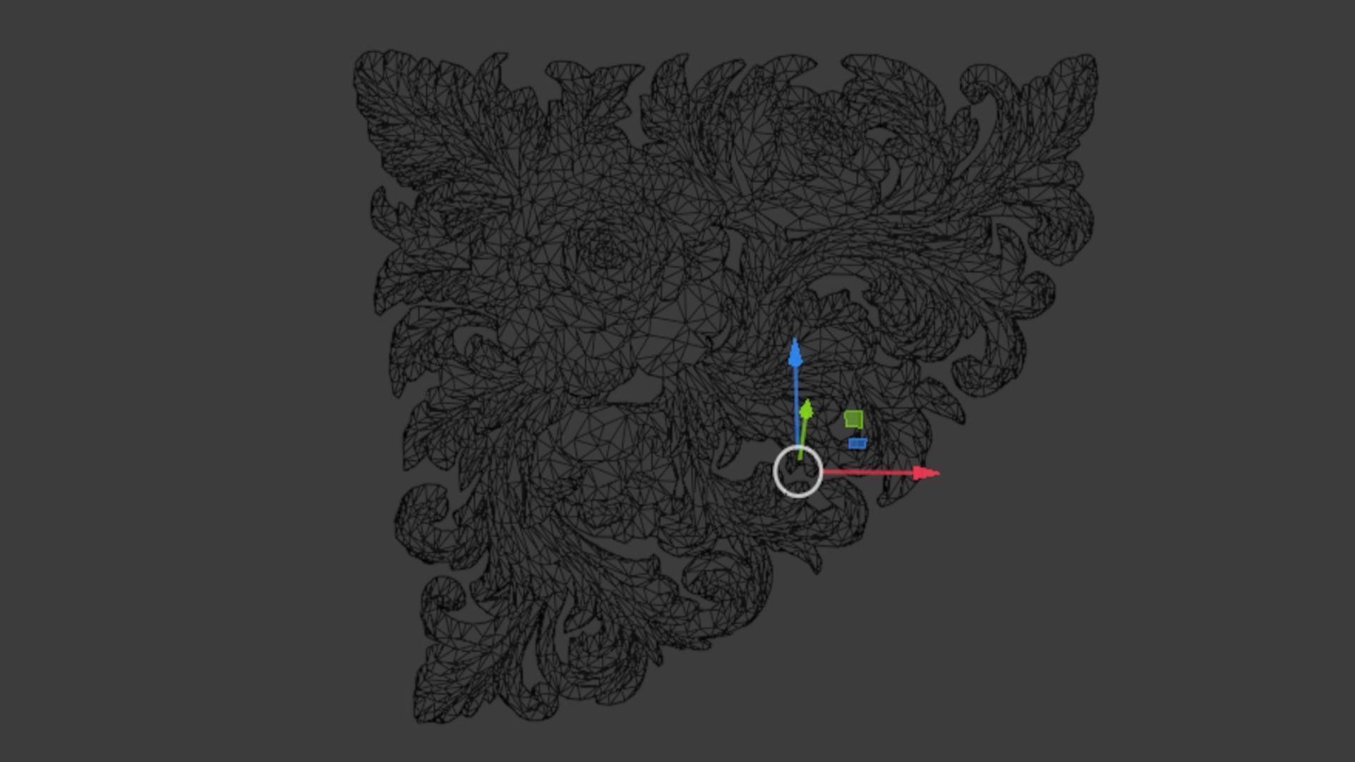 Classic carved corner decor ornament 374 3D model_5