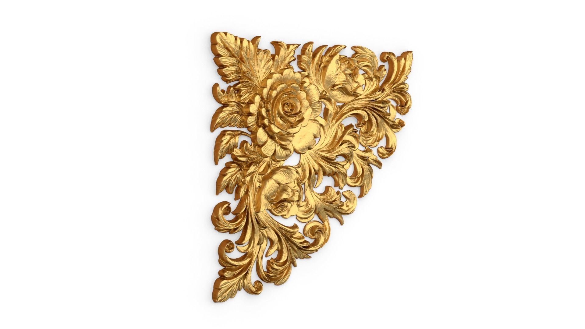 Classic carved corner decor ornament 374 3D model_1
