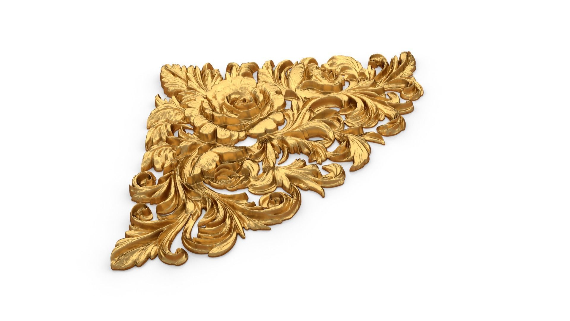 Classic carved corner decor ornament 374 3D model_3