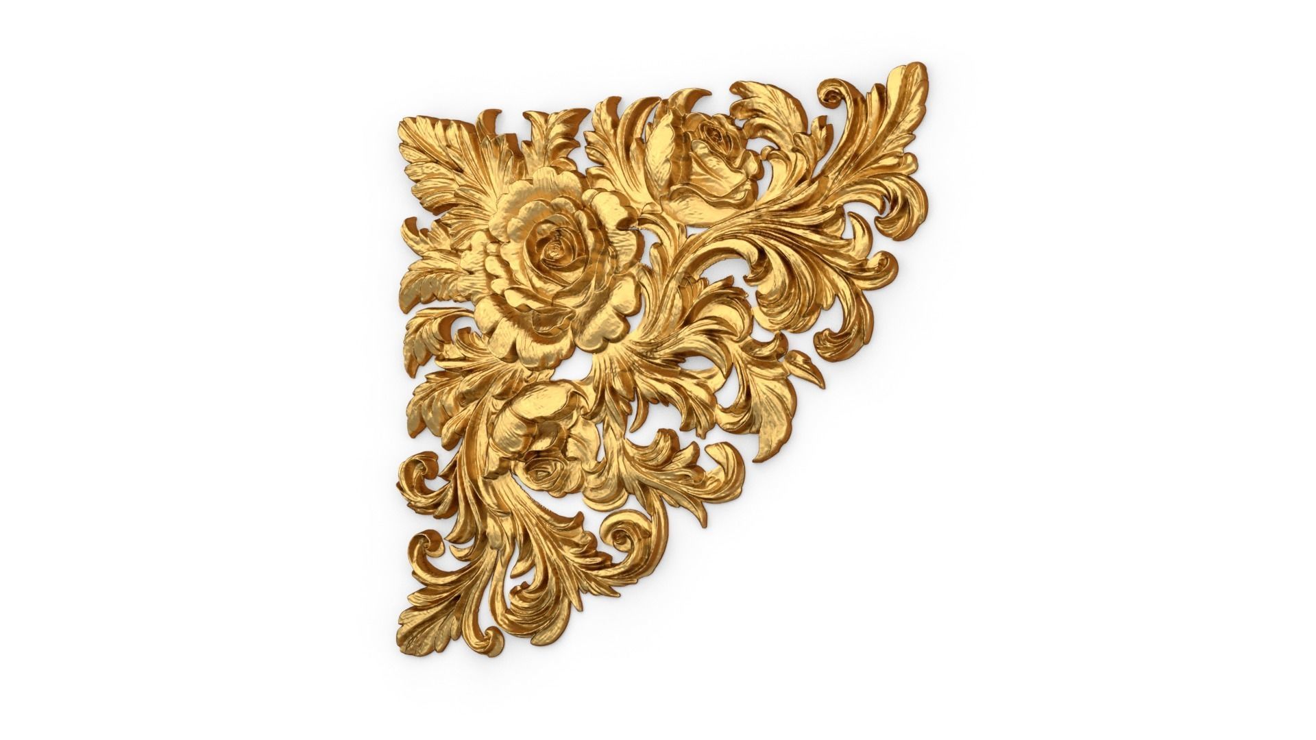 Classic carved corner decor ornament 374 3D model_2