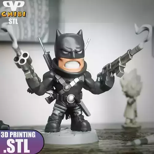 Batman Grim Knight Chibi STL for 3D Printing ChibiSTL 3DXM