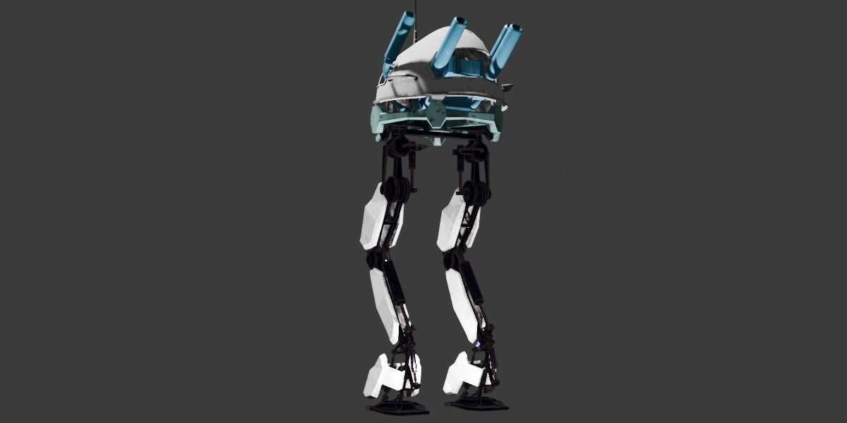 Animated robot leg 3D model_4