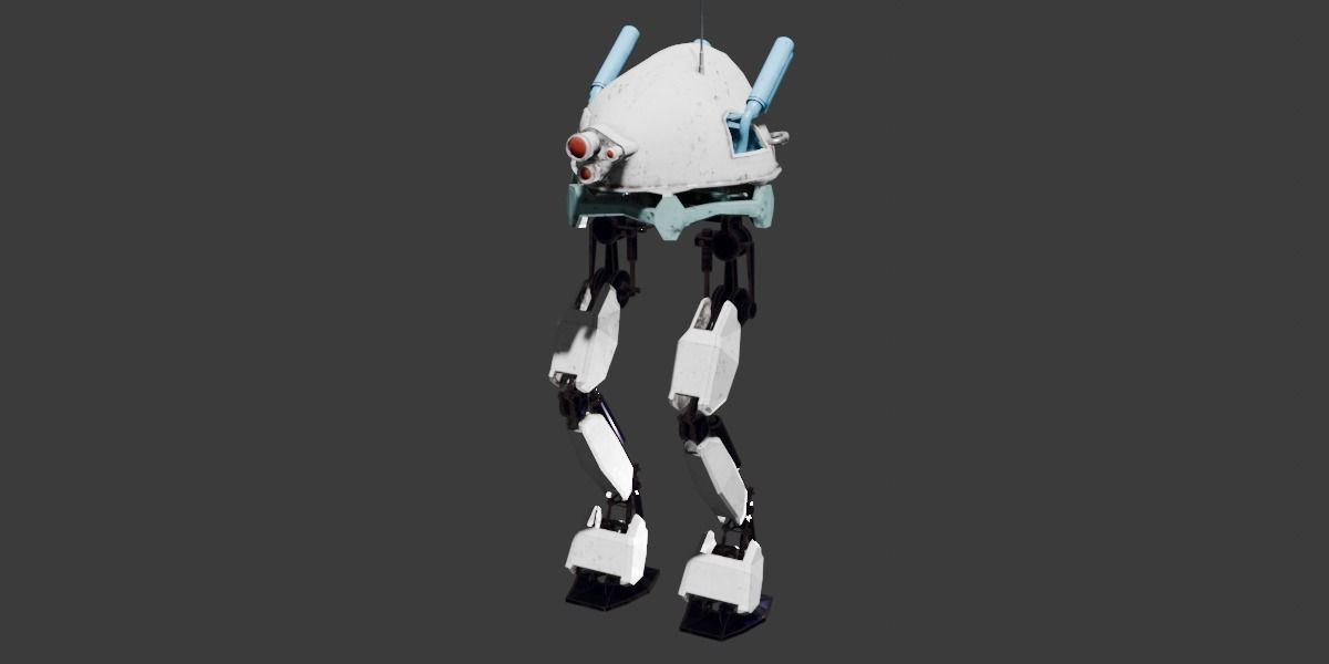 Animated robot leg 3D model_3