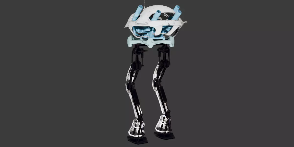 Animated robot leg 3D model_0