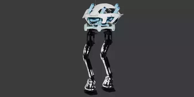 Animated robot leg 3D model