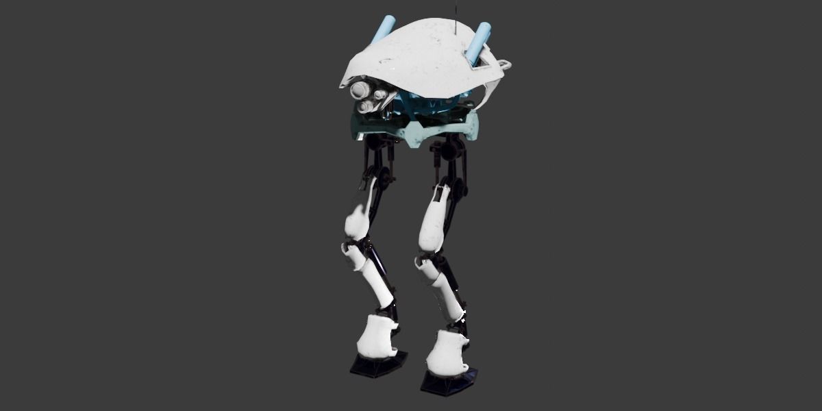 Animated robot leg 3D model_2