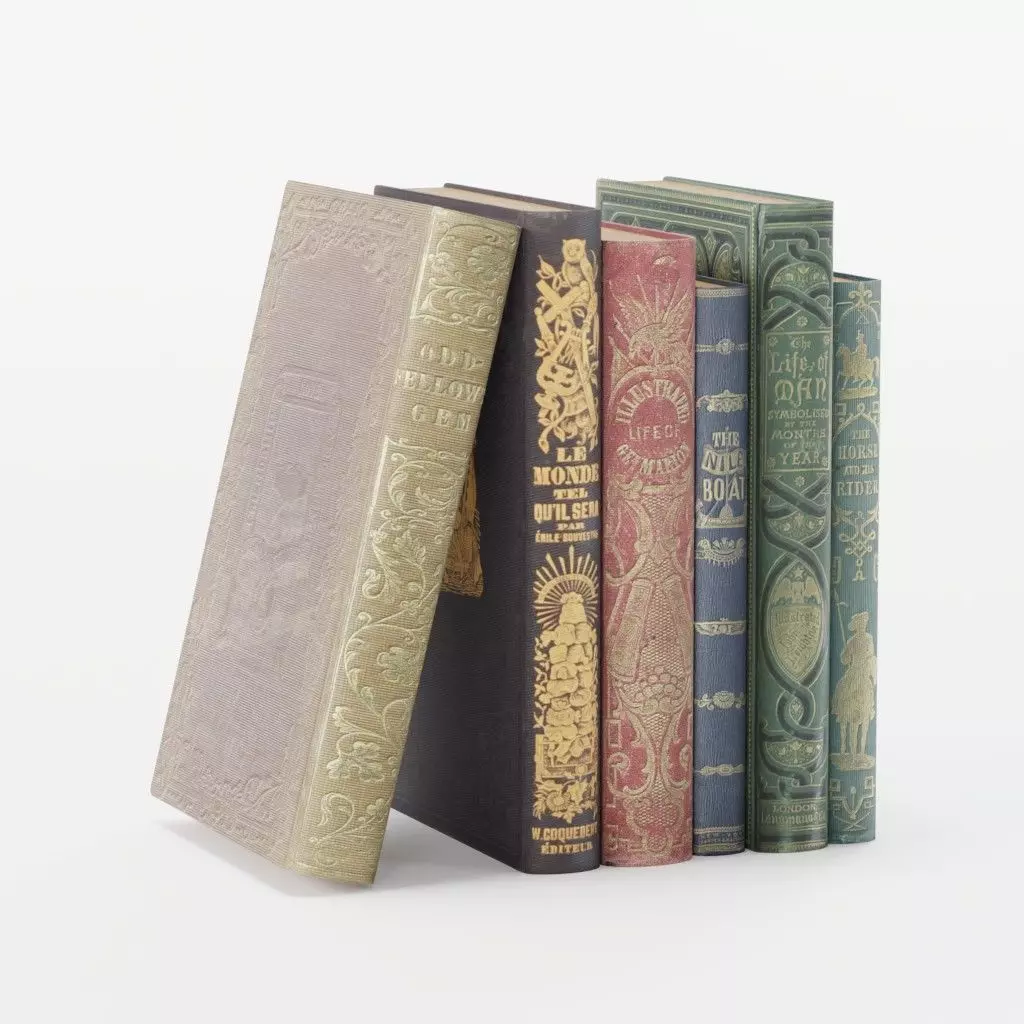 Old Books Low-poly 3D model_0