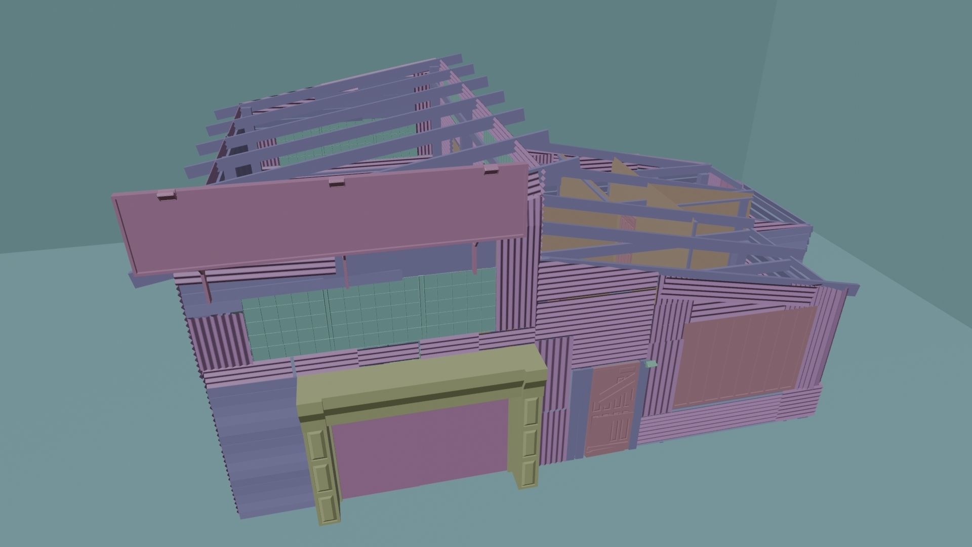 Shanty Garage Sun Motors Free low-poly 3D model_4