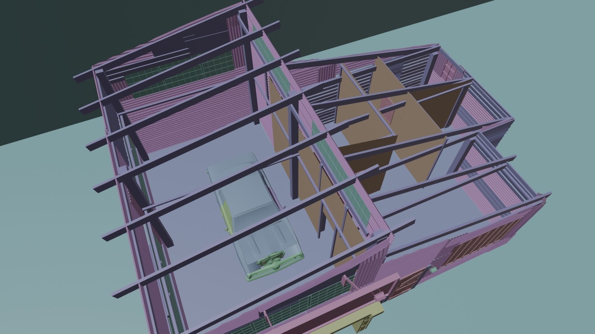 Shanty Garage Sun Motors Free low-poly 3D model_6