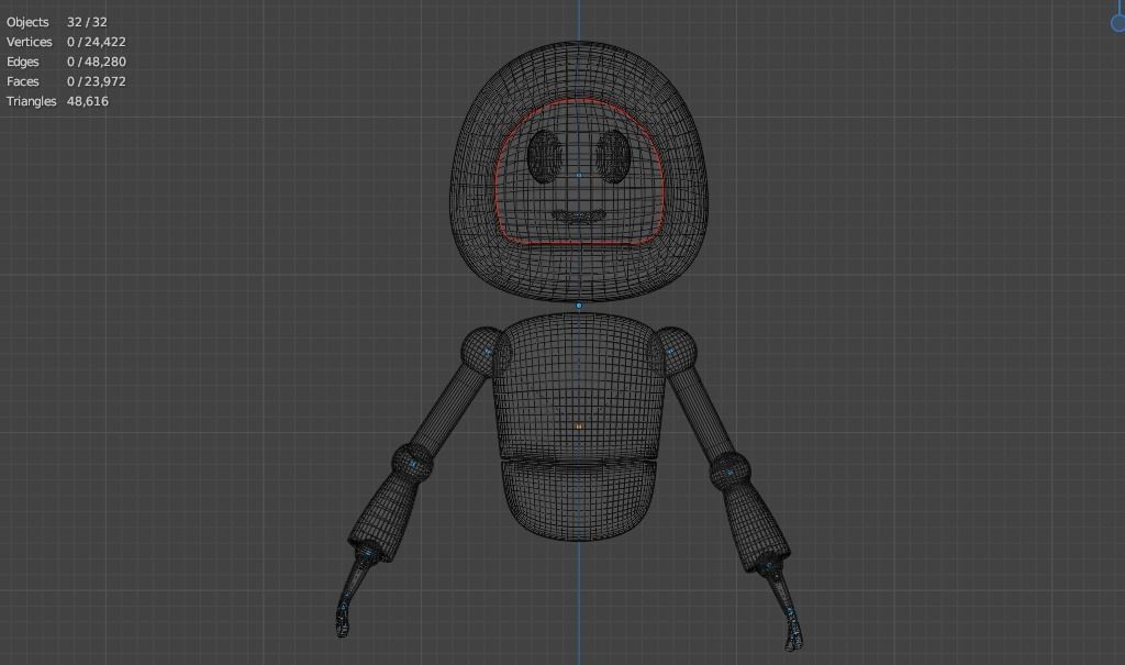 animated little robot Low-poly 3D model_2