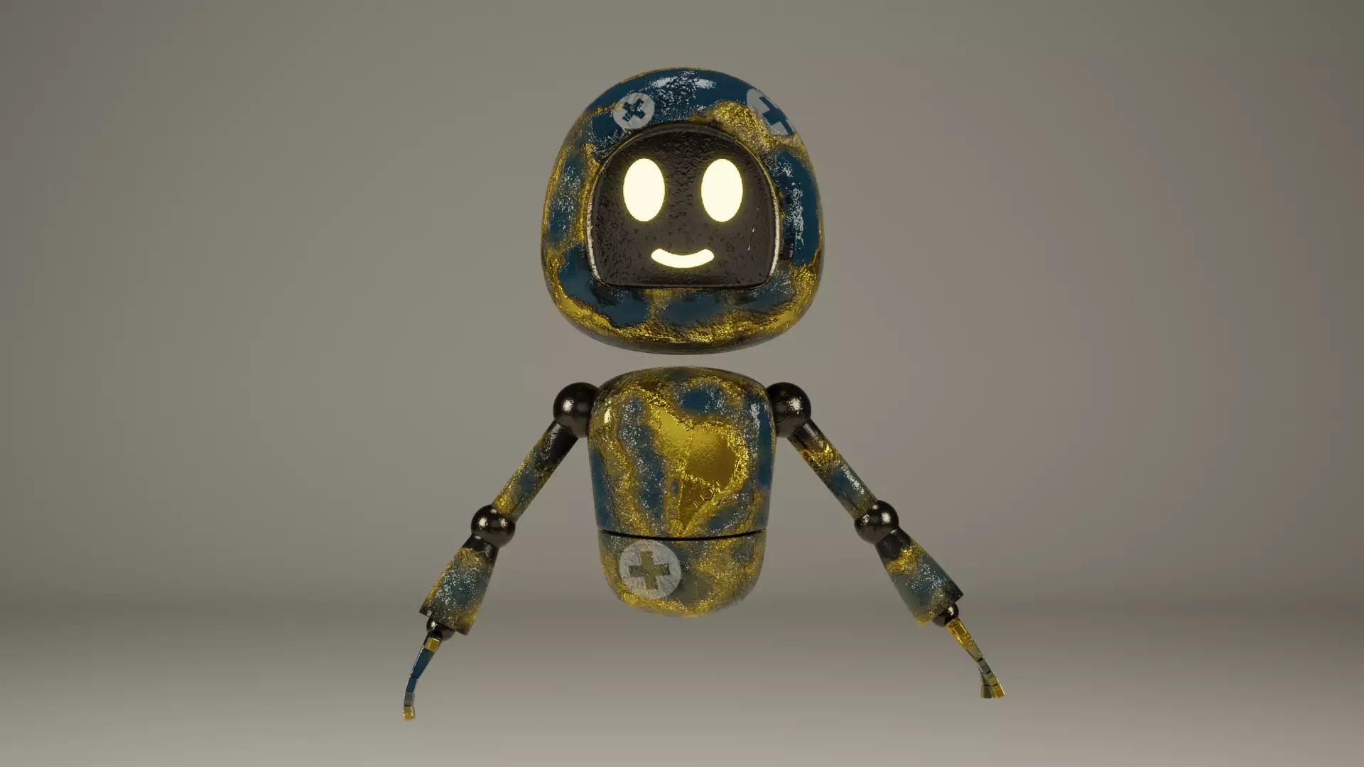 animated little robot Low-poly 3D model_0