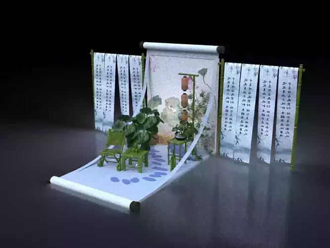 Chinese style beauty Chen Chinese painting calligraphy 