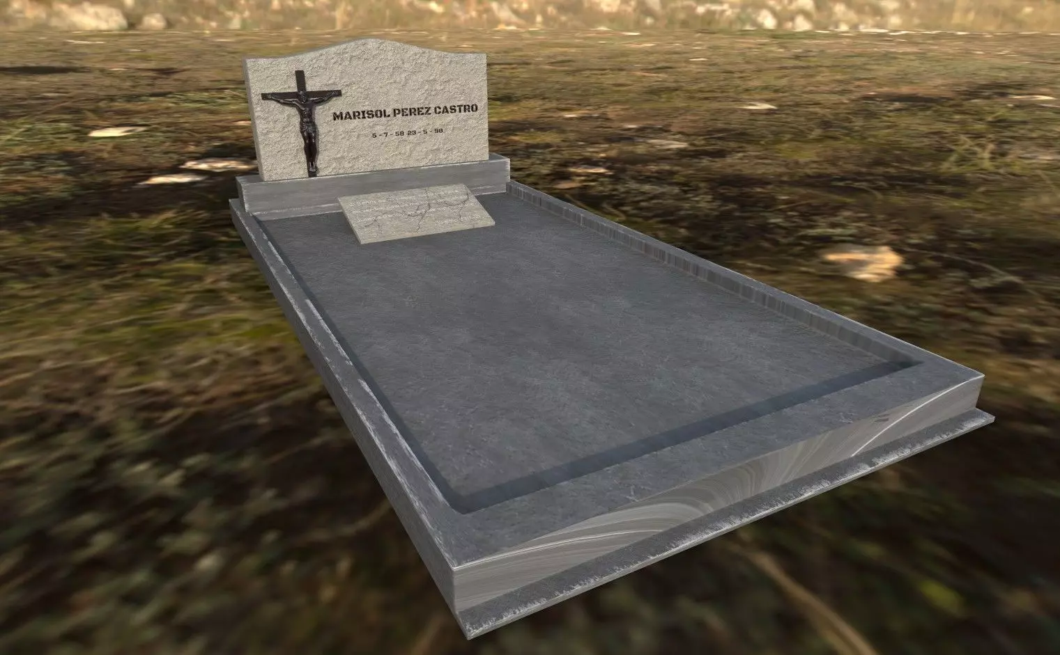 Tumba tomb stone tombstone cementerio cementery Low-poly 3D model_0