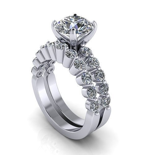 Matching Diamond Ring R184 3D print model