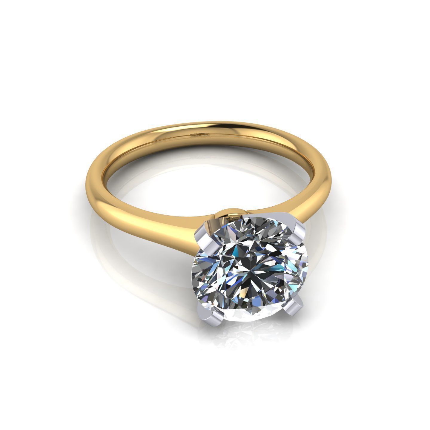 Solitaire Women Diamond Wedding Ring R160 3D print model_3