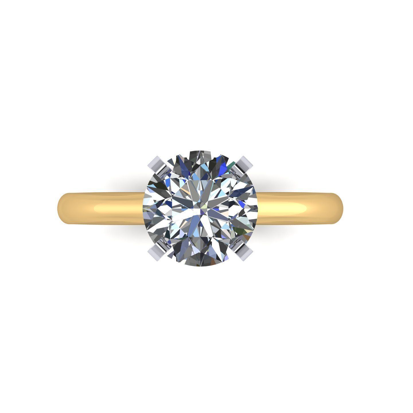 Solitaire Women Diamond Wedding Ring R160 3D print model_2