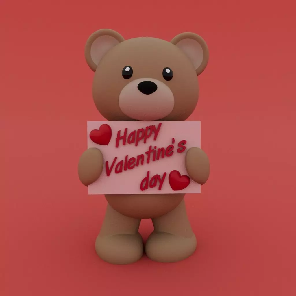Valentines Special - Teddy Bear Messenger 3D print model_0