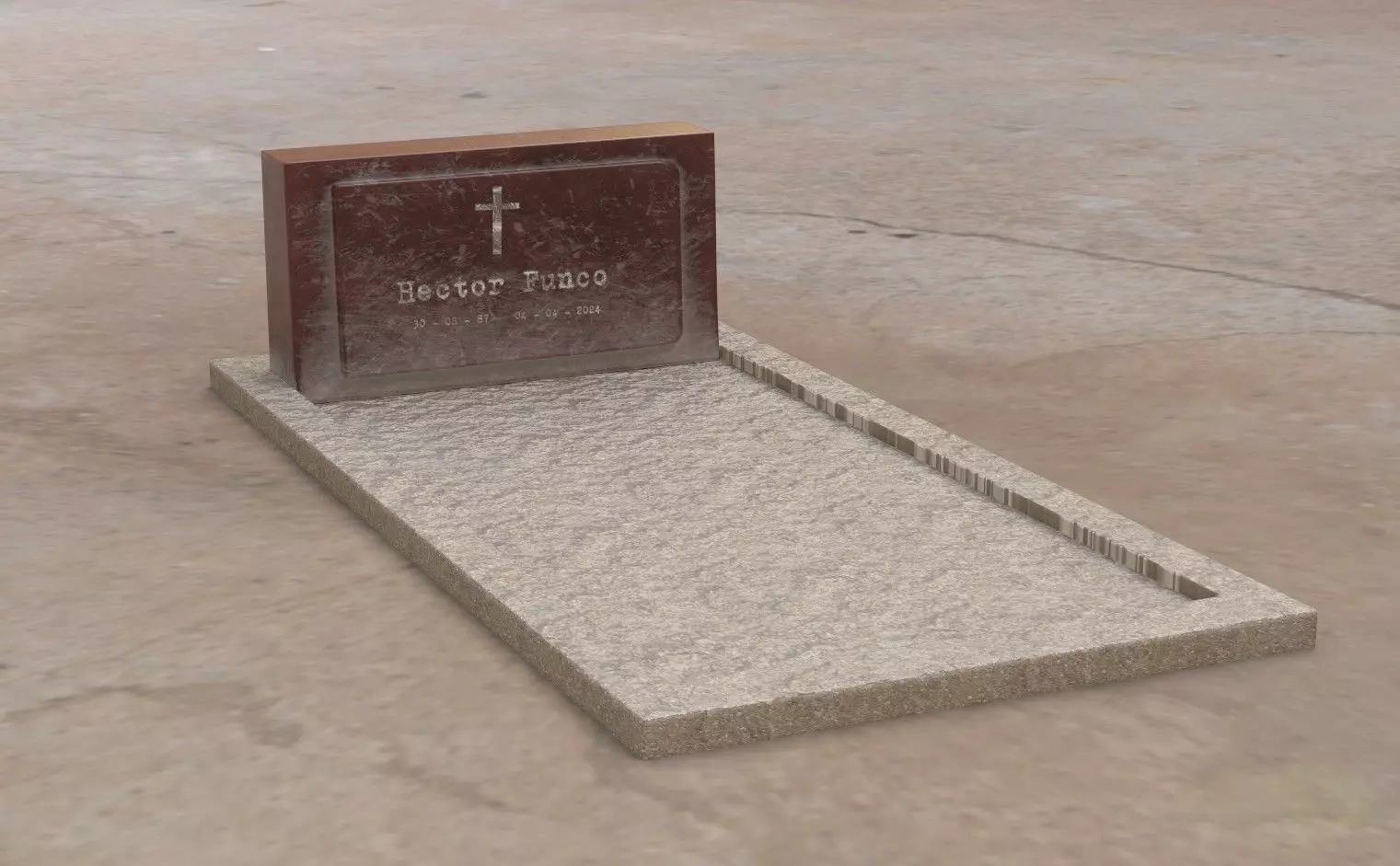 Tumba tomb stone tombstone cementerio cementery Low-poly 3D model_0